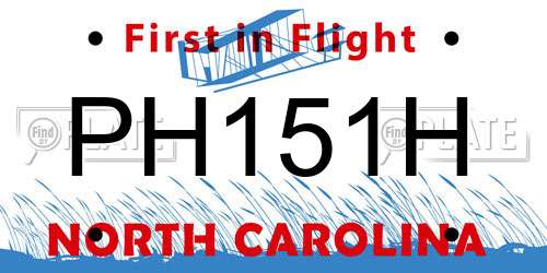 PH151H North Carolina License Plate