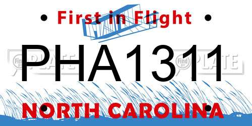 PHA1311 North Carolina License Plate