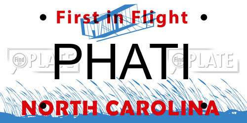 PHATI North Carolina License Plate