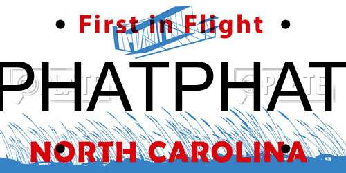 PHATPHAT North Carolina License Plate