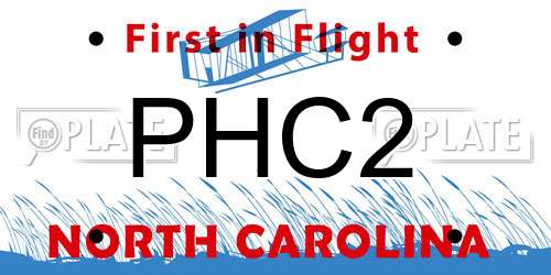 PHC2 North Carolina License Plate
