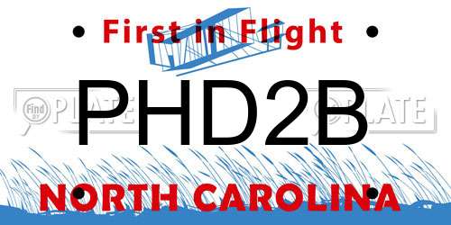 PHD2B North Carolina License Plate