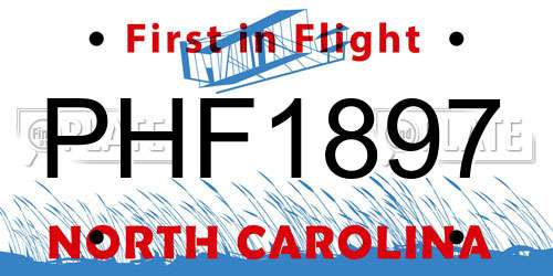 PHF1897 North Carolina License Plate