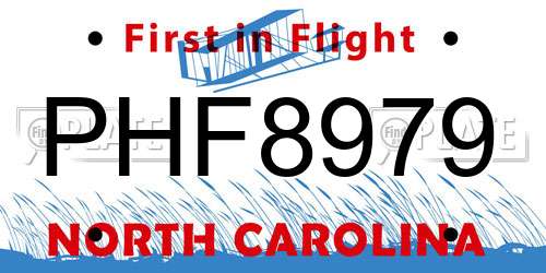 PHF8979 North Carolina License Plate