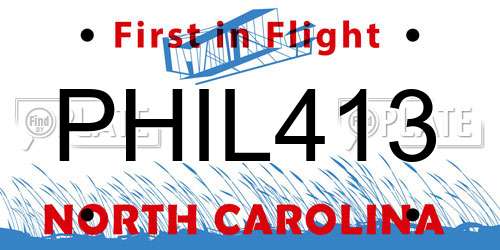 PHIL413 North Carolina License Plate