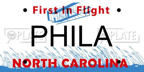 PHILA North Carolina License Plate