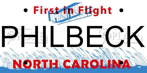PHILBECK North Carolina License Plate