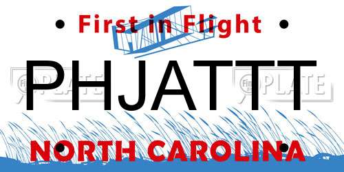 PHJATTT North Carolina License Plate