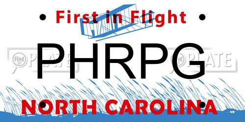 PHRPG North Carolina License Plate