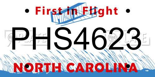 PHS4623 North Carolina License Plate