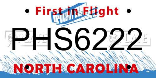 PHS6222 North Carolina License Plate