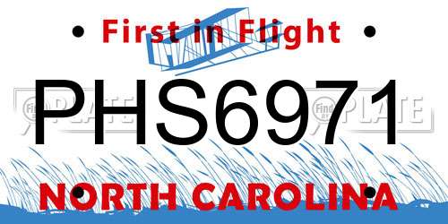 PHS6971 North Carolina License Plate