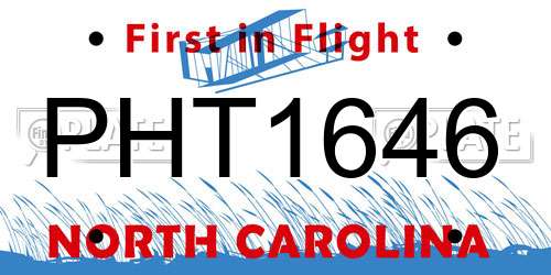 PHT1646 North Carolina License Plate