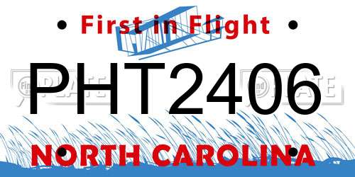 PHT2406 North Carolina License Plate