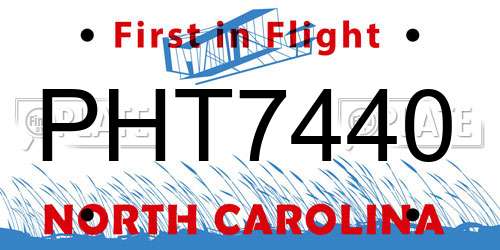 PHT7440 North Carolina License Plate