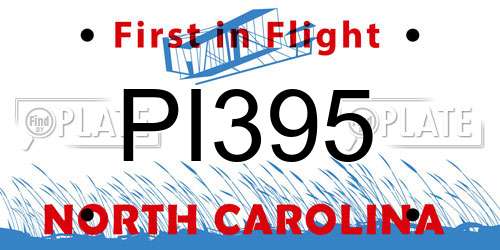 PI395 North Carolina License Plate