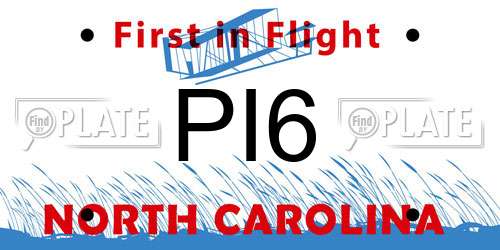 PI6 North Carolina License Plate