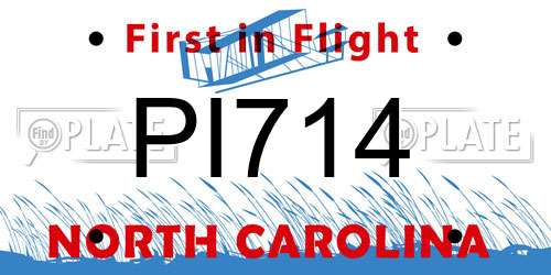 PI714 North Carolina License Plate