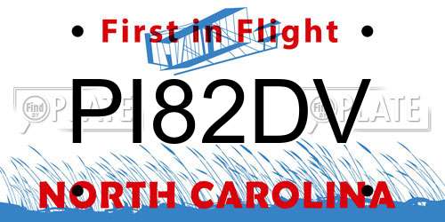 PI82DV North Carolina License Plate