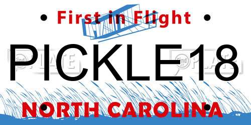 PICKLE18 North Carolina License Plate