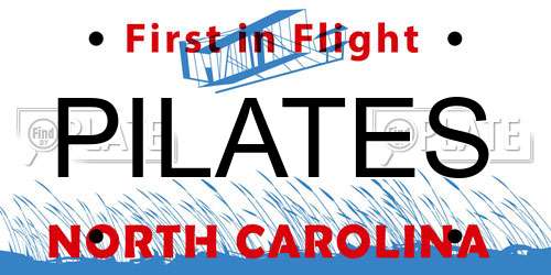 PILATES North Carolina License Plate