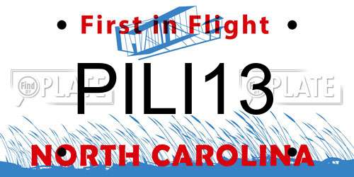 PILI13 North Carolina License Plate