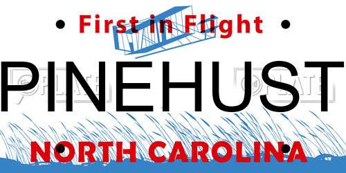 PINEHUST North Carolina License Plate
