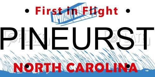 PINEURST North Carolina License Plate