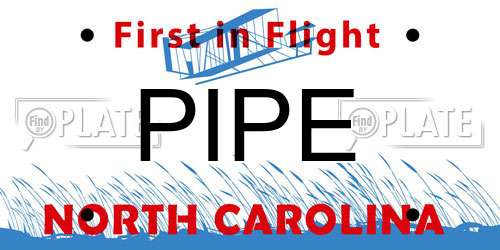 PIPE North Carolina License Plate