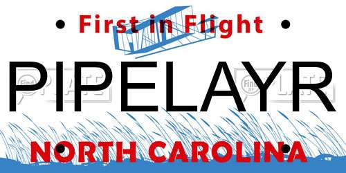 PIPELAYR North Carolina License Plate