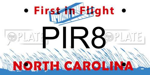PIR8 North Carolina License Plate