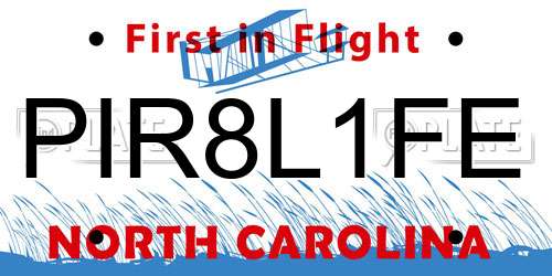 PIR8L1FE North Carolina License Plate