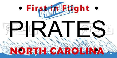 PIRATES North Carolina License Plate