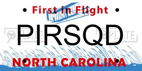 PIRSQD North Carolina License Plate