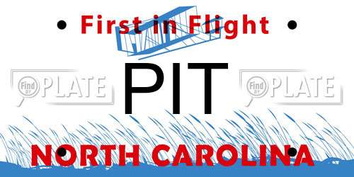 PIT North Carolina License Plate