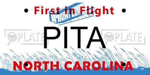 PITA North Carolina License Plate