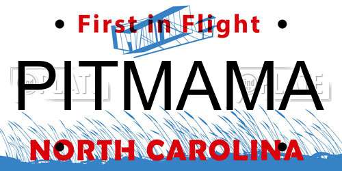 PITMAMA North Carolina License Plate