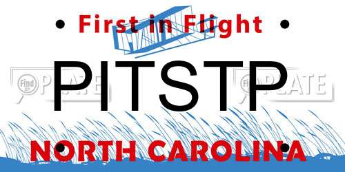 PITSTP North Carolina License Plate