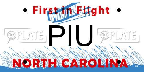 PIU North Carolina License Plate