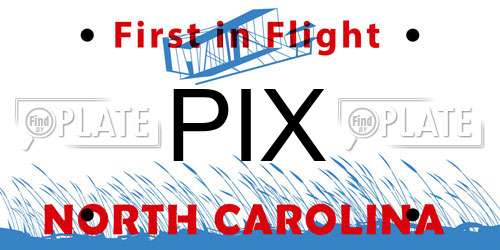 PIX North Carolina License Plate