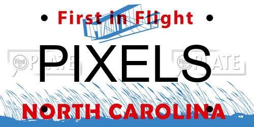 PIXELS North Carolina License Plate