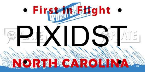 PIXIDST North Carolina License Plate