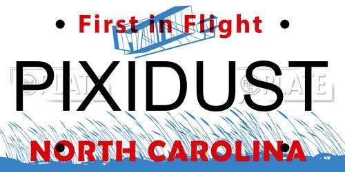 PIXIDUST North Carolina License Plate