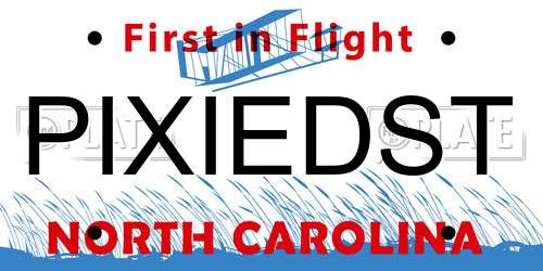 PIXIEDST North Carolina License Plate