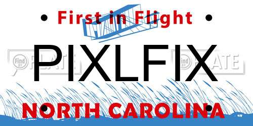 PIXLFIX North Carolina License Plate