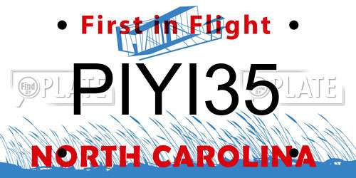 PIYI35 North Carolina License Plate