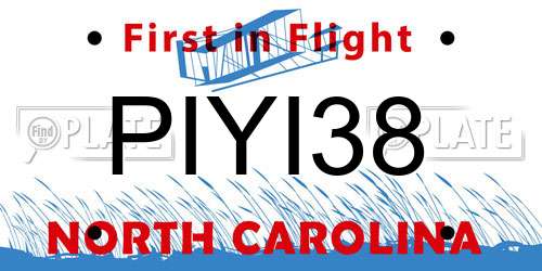 PIYI38 North Carolina License Plate
