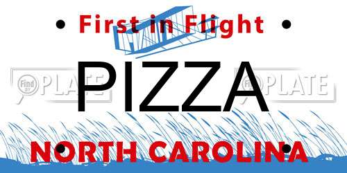 PIZZA North Carolina License Plate