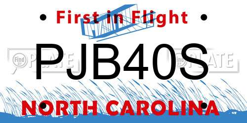 PJB40S North Carolina License Plate