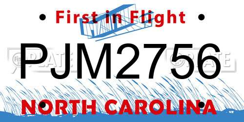 PJM2756 North Carolina License Plate